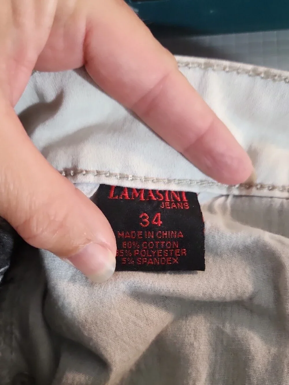 Lamasini Slim Straight Cream Men’s Jeans